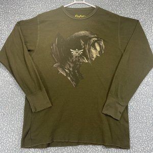 Men Shirt Size XXXL Green Long Sleeve Zelda Twilight Princess Nintendo 3XL